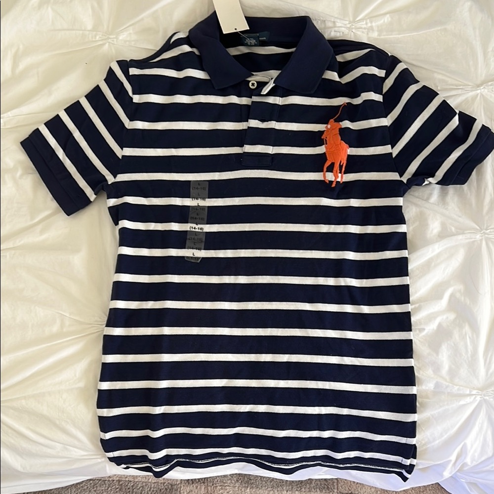 Polo by Ralph Lauren Kids Blue and White Polo